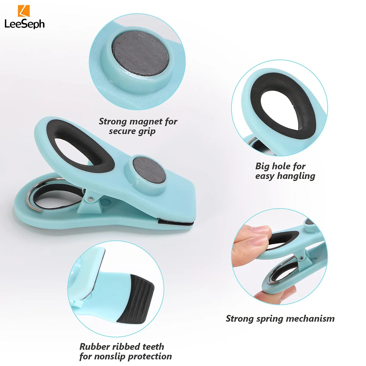 Bag Clips Set Magnetic Multicolor for Food Storage