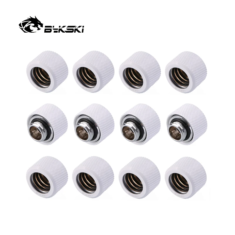 Bykski 12 Peças Lote Od14 mm 16 mm Tubo Rígido Encaixes Petg Mão Compressão g1 Adapter Adapter Adaptador Conector Preto Ouro Branco B-htj-l14