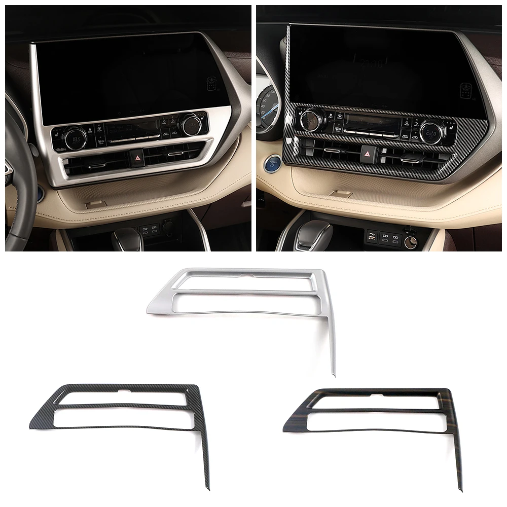 

Для Toyota Highlander XU70 2022, внутренняя центральная консоль автомобиля, кнопка переключения кондиционера, Крышка вентиляционного отверстия, рамка, отделка, наклейка