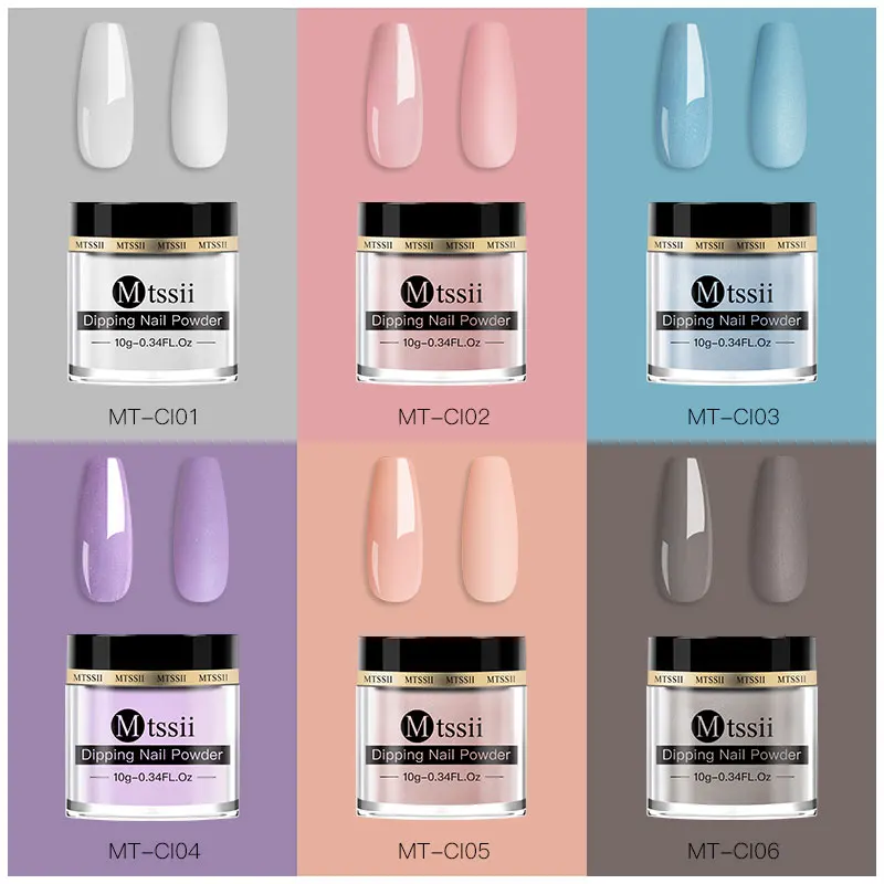 Mtssii 10g Dipping Nail Powder Set Matte Nail Glitter Dipping System Nail Kit Dust Nail Art Decoration Natural Dry Without Lamp 3