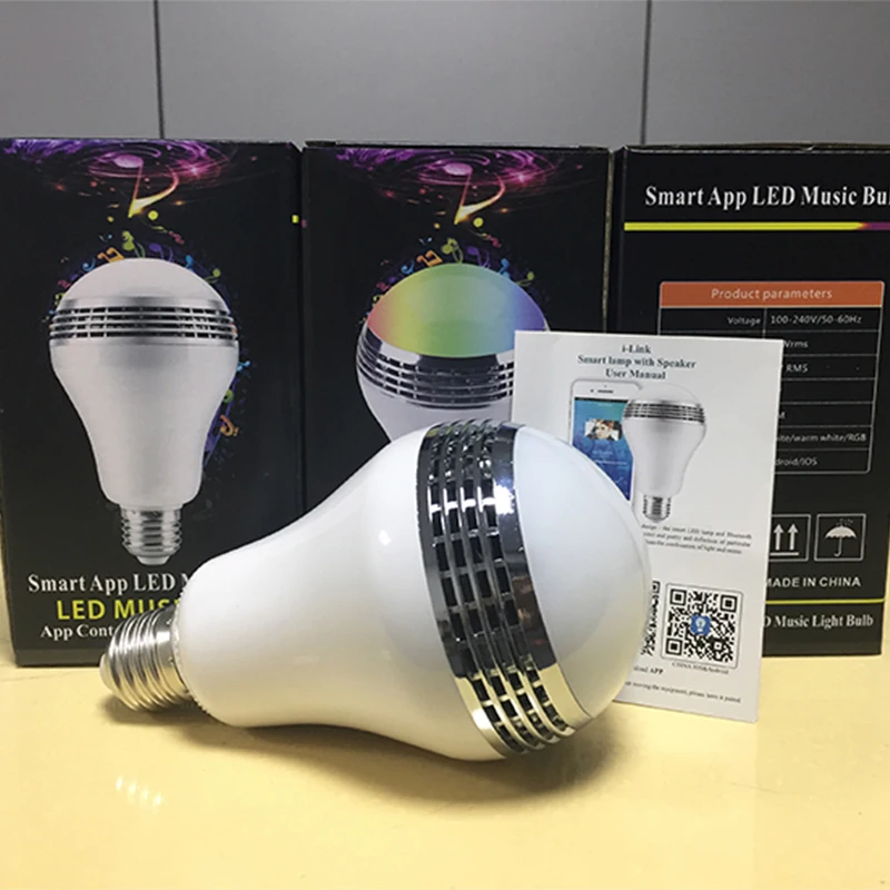 รูปสินค้า หลอดไฟ RGB บลูทูธ ปรับสีได้ รีโมทควบคุม ห้องน้ำ ห้องนอน งานปาร์ตี้