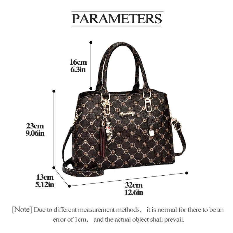Luxurious Ling Plaid Leather Handbag Women's Party Shoulder Bag