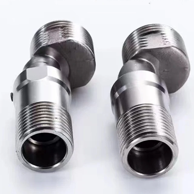 ก๊อกน้ำปรับได้360องศาแบบสกรูที่ทำมุมโค้งงออะแดปเตอร์สำหรับก๊อกน้ำแบบสั้น/ยาวสำหรับห้องครัวห้องน้ำ 2