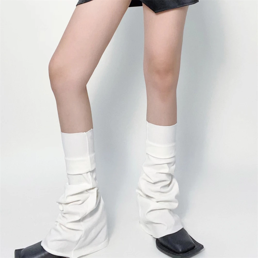 High Elasticity Solid Color Flared Leg Warmer Women Y2k Over Knee Long Socks Winter Loose Lolita Foot Cover Stockings Streetwear