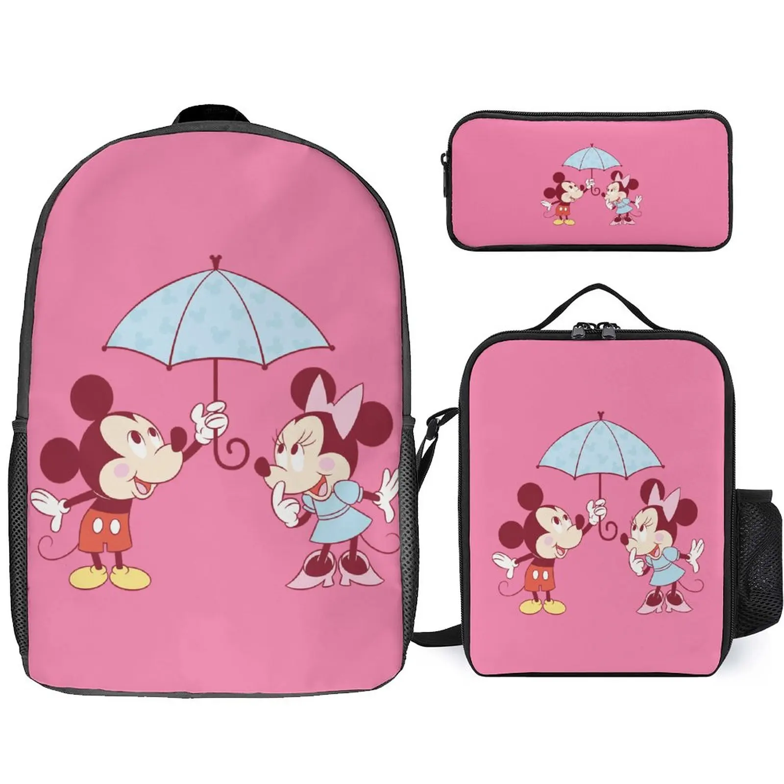 

Boys and Girls Satchel Set Custom Large Capacity Multi-layer Satchel Pencil Box Meal Pack Disney Cartoon Pattern