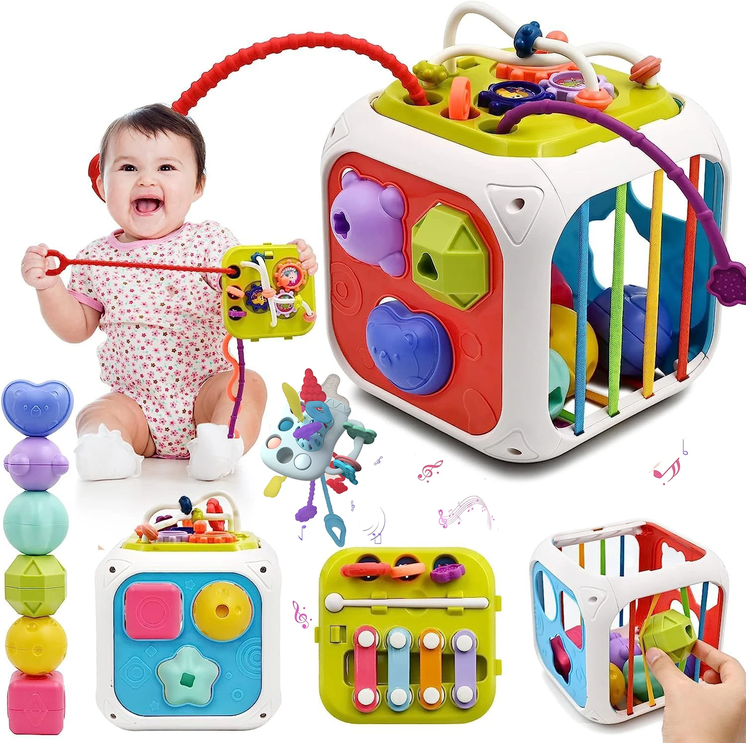 Jouet Bebe 1 an Cube d'Activité Bébé Jeux Montessori 1 an Jouet en