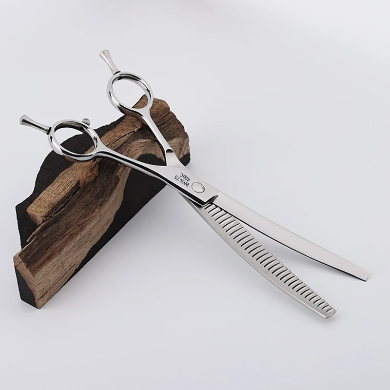 Dog Grooming Scissors 6.5/7.0/7.5 Inch Professional 440C Steel for Dogs Face Body Curved Thinning