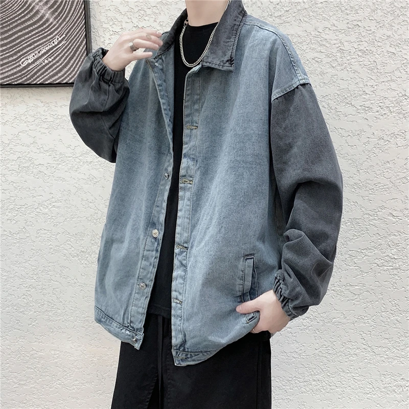 

2024 Men's Jeans Casual Jacket Male Casual Patchwork Jackets Multi Color Clothing Spring Autumn Fashionable Male Denim Coats Y44