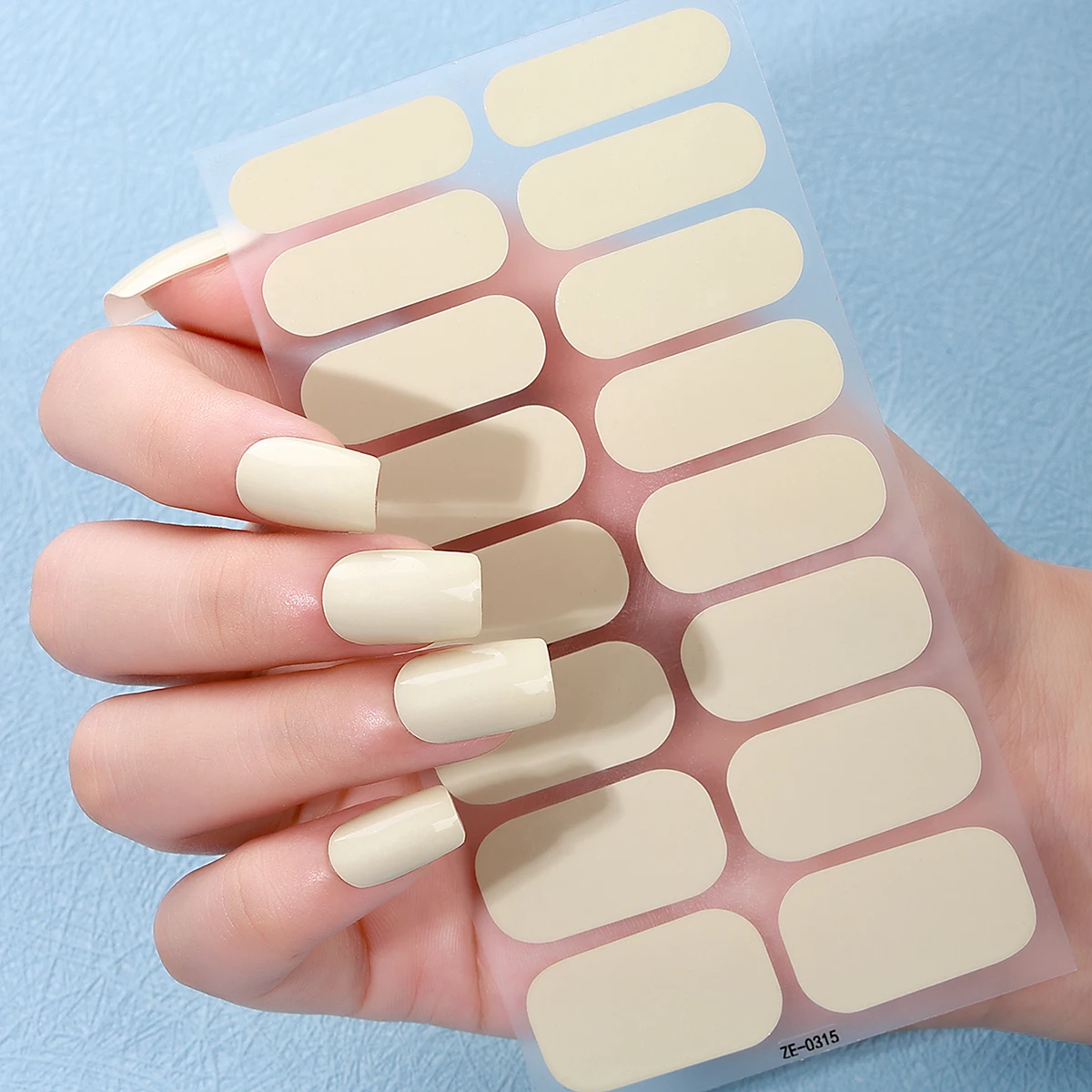 16Tips Full Cover Nail Stickers Simple Solid Color DIY Baking-Free Press on Nails Self Adhesive Manicure nail stickers nail art decoration nail decals