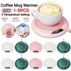 1-5PC Coffee Mug Warmer USB Constant Temperature Coaster 3-Gear Cup Warmer Milk Tea Water Heating Pad Cup Heater for Home Office 1