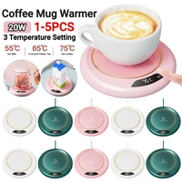 1-5PC Coffee Mug Warmer USB Constant Temperature Coaster 3-Gear Cup Warmer Milk Tea Water Heating Pad Cup Heater for Home Office 1