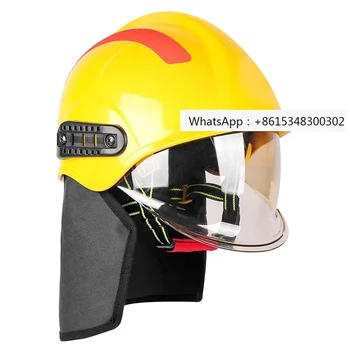 Casco di salvataggio riflettente per pompiere resistente al calore con luci a LED