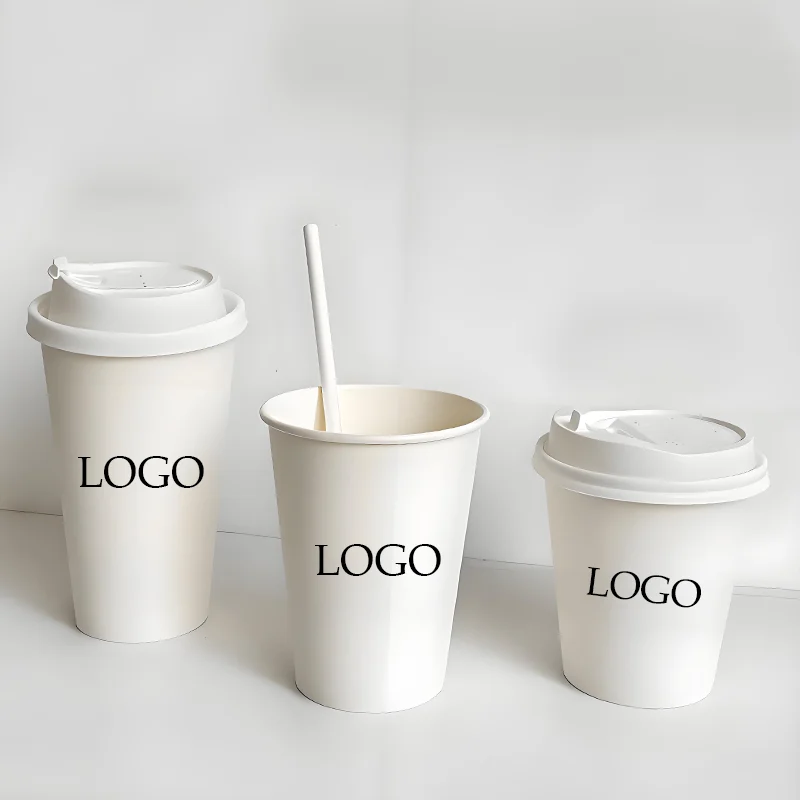 50pcs 250ml Personalized customization White Paper  Cups  Disposable Coffee Cup…