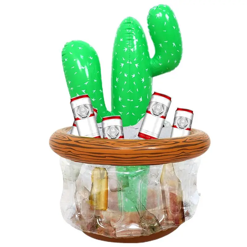 

Cactus Cooler Cactus-Shaped Drink Holder Ice Bucket Pool Party Inflatable Beer Drink Cooler Water Toys for Summer Supplies