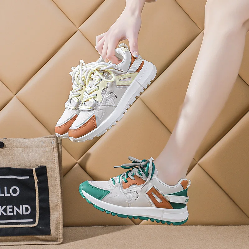 Women's Sneaker Shoes for Woman Tennis Sport Gym Running Shoes Lace-up Casual Shoes Mesh Breathable Zapatillas Mujer Tênis