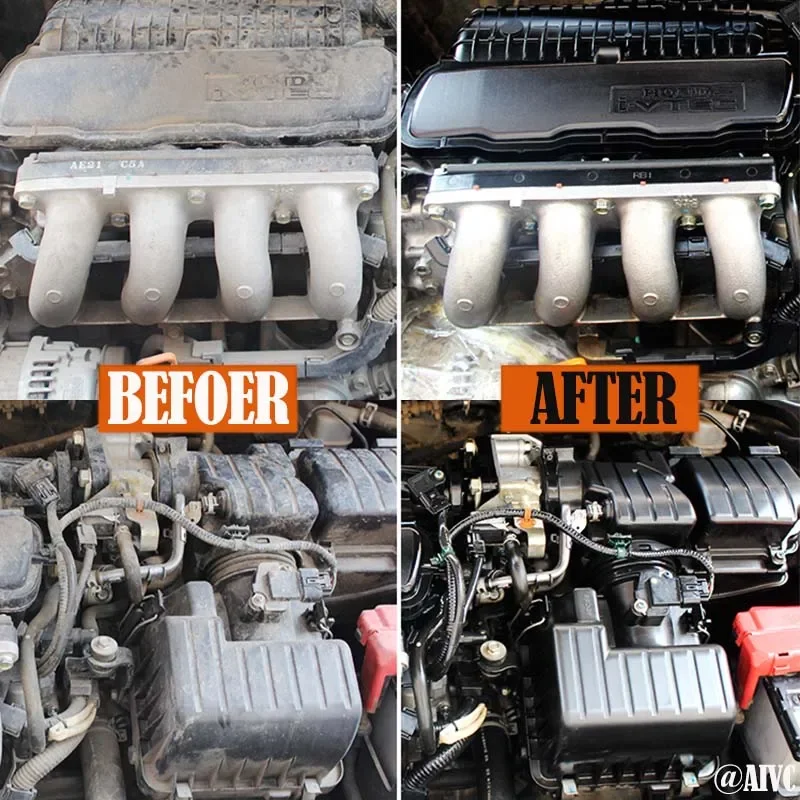 Car Engine Bay Cleaner Powful Decontamination Engine Compartment Oil Grease Dust Remover Wash-free Protector Car Care Kit 4