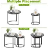 Coffee Table Nesting Black Set of 2 Side - Black Frame and Round Black Marble Wood Table, Industrial End Table Side . 5