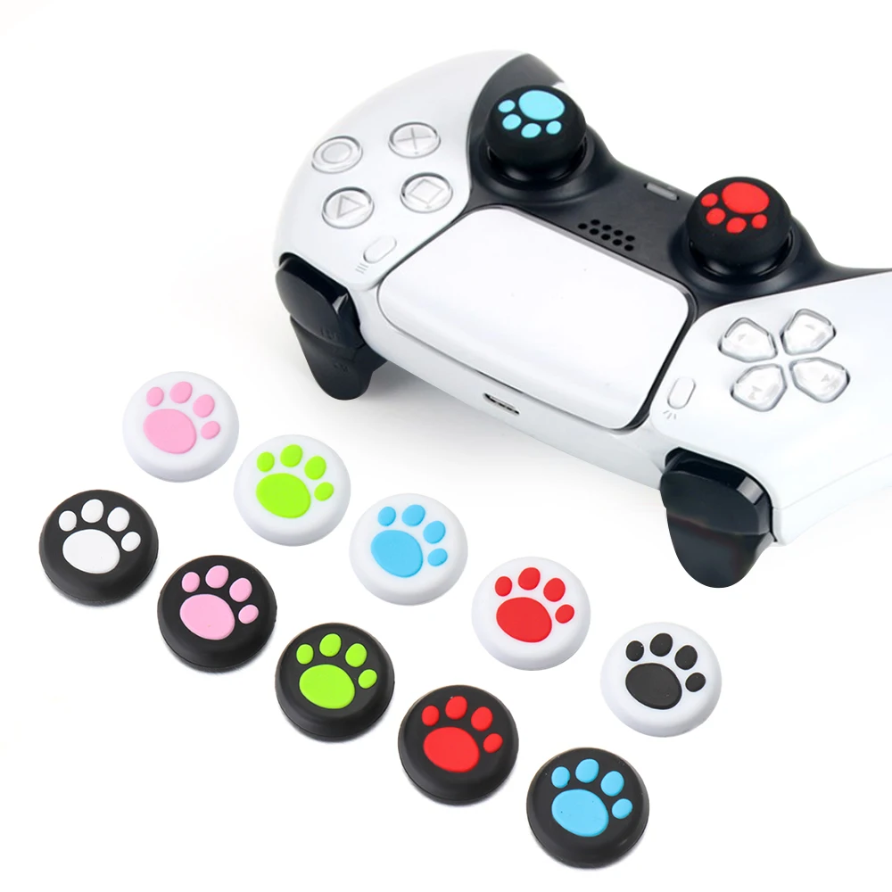 4 Pcs Silicone Analog Thumb Sticks Grips Per Sony Playstation 5 Ps4 3 Slim Pro Controller Caps Cover Per Xbox One X S