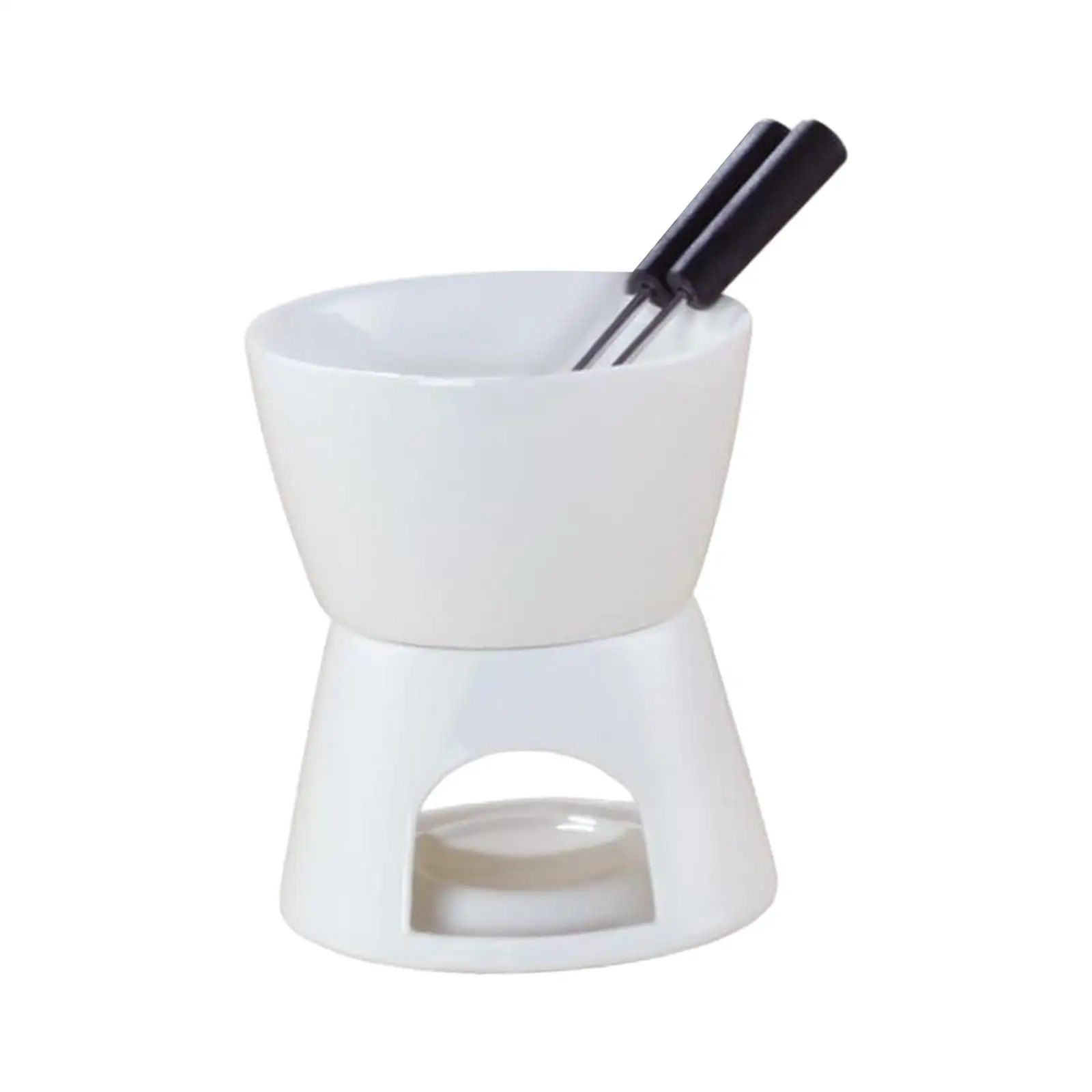 Chocolate Fondue Pot Tea Light Porcelain Melting Pot Ceramic Hot Butter Warmer for Dessert Snack Party Anniversary Birthday