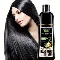 Shampoing 3 en 1 à base de plantes naturelles, 200ml, noir, marron foncé, couverture grise, nourrissant en profondeur, crème de coloration rapide pour femmes et hommes 1