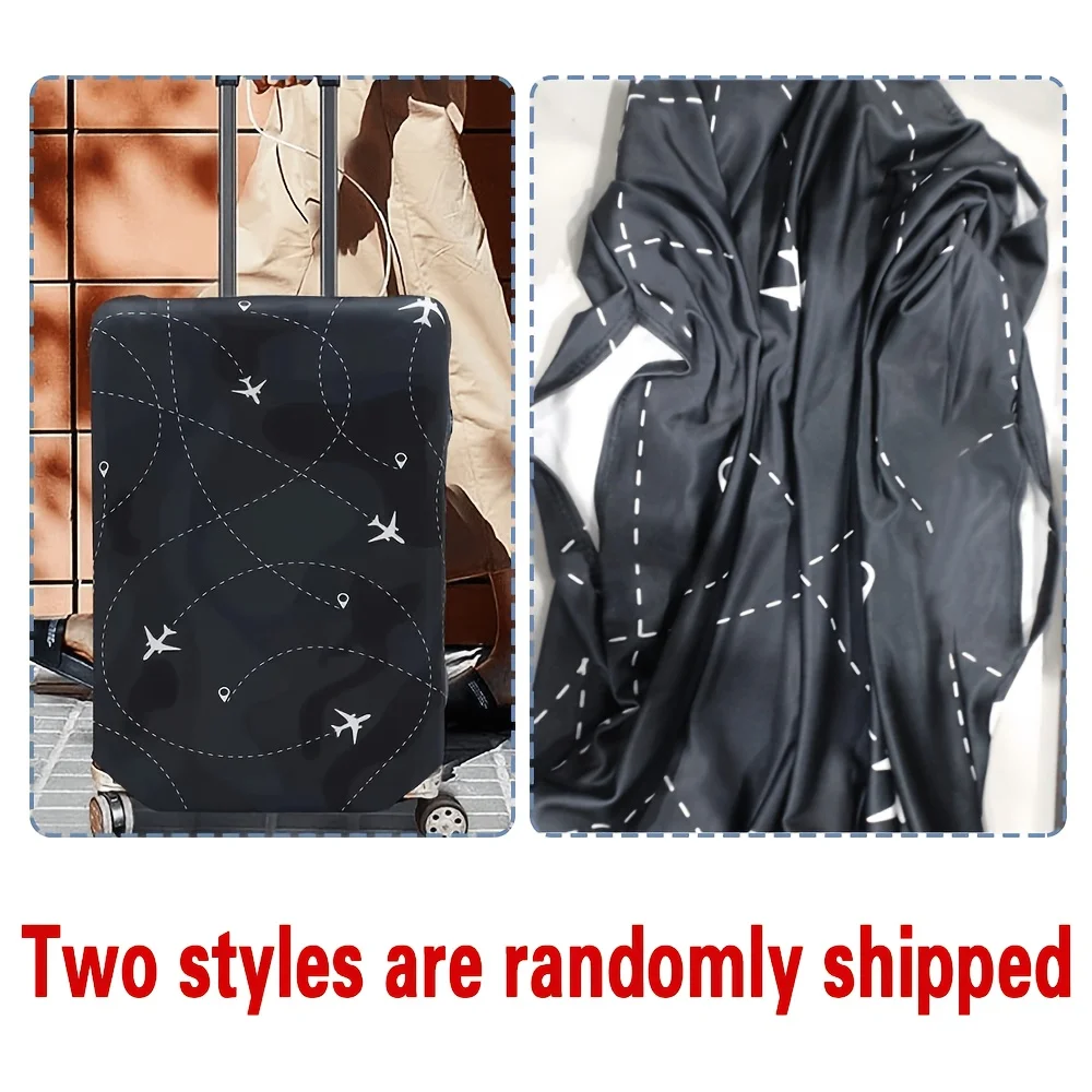 This stretchy luggage cover fits suitcases ranging from 18-32 in and features a white A–Z letter pattern printed on the surface - 4