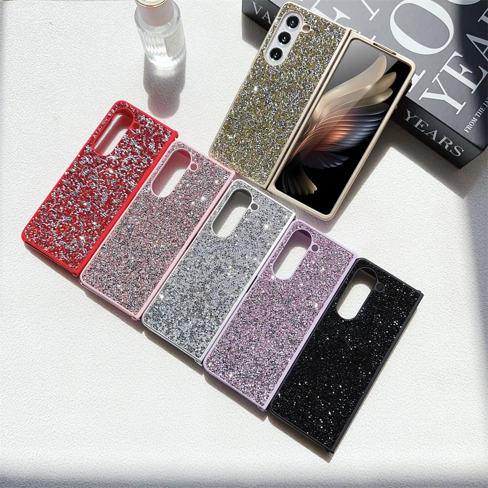 Colorful Phone Case For Samsung Galaxy Z Fold 3 4 5 5G Glitter Protective Shell Fold5 Fold4 Fold3 Cover