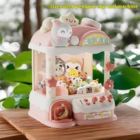 Home Doll Grasping Machine with Random Doll Home Doll Grasping Machine Cartonn Rabbit Penguin Crane Doll Machines Gift for Kids 2