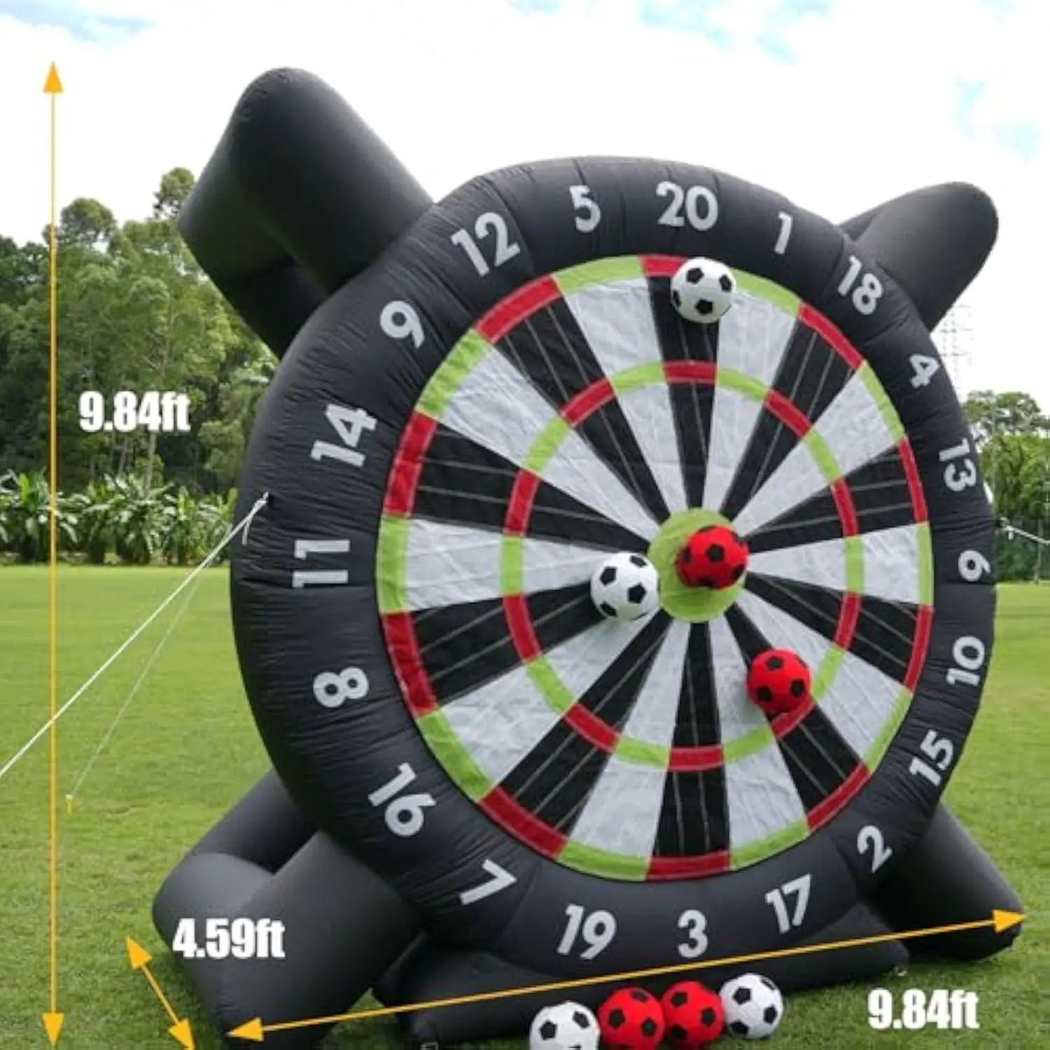 10ft Adult Inflatable Football Dart Board/Giant Football Game with 8 Blowers for Camping Events and Parties