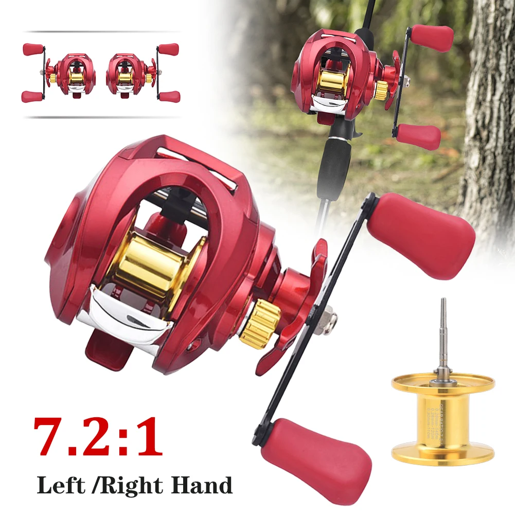 

Ultralight 17+1BB Baitcasting Reel Fishing Reel 10KG Max Drag 7.2:1 Ratio Fishing Reel Metal Spool Saltwater Freshwater Fishing