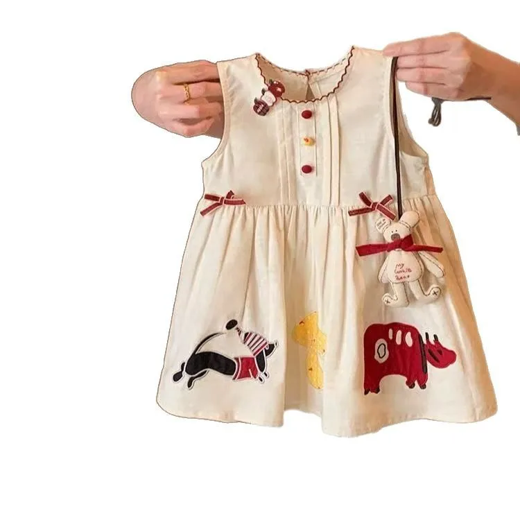 Girls' Vacation Dress 2025 New Summer Style Fashionable Dress for Children and Baby Girls, Cute Vest Dress - 5