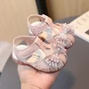 0-3 Years Baby Girl Sandals Rhinestone Princess Shoes Newborn Infant Sandals Summer First Walkers Toddler Sandals Pink, White 2