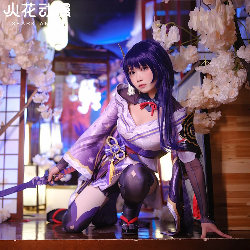 

Anime Game Genshin Impact Beelzebul Raiden Shogun Cosplay Costume Uniform Halloween Carnival Party Role Play Outfit Full Set