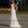 Lady Mermaid Wedding Dresses for Bride Customized Long Sleeevs Scoop Sequined Applique Sweep Train Back Buttons Bridal Gown 2