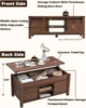 48" Farmhouse Lift Top Coffee Table with Sliding Barn Door,Rustic Center Table with Hidden Storage Compartment 3
