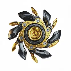 Premium Alloy Deformable Fidget Spinner - Smooth Spin Anti - Stress Toy for Adults (Black gold)