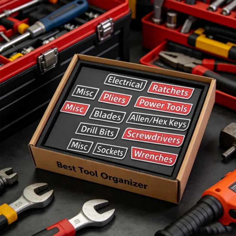 자석식 공구함 라벨 PLA 레드 블랙 자동차 서랍 정리 태그 재사용 가능 스티커 자동차 정비사 렌치 소켓 플라이어 캐비닛용