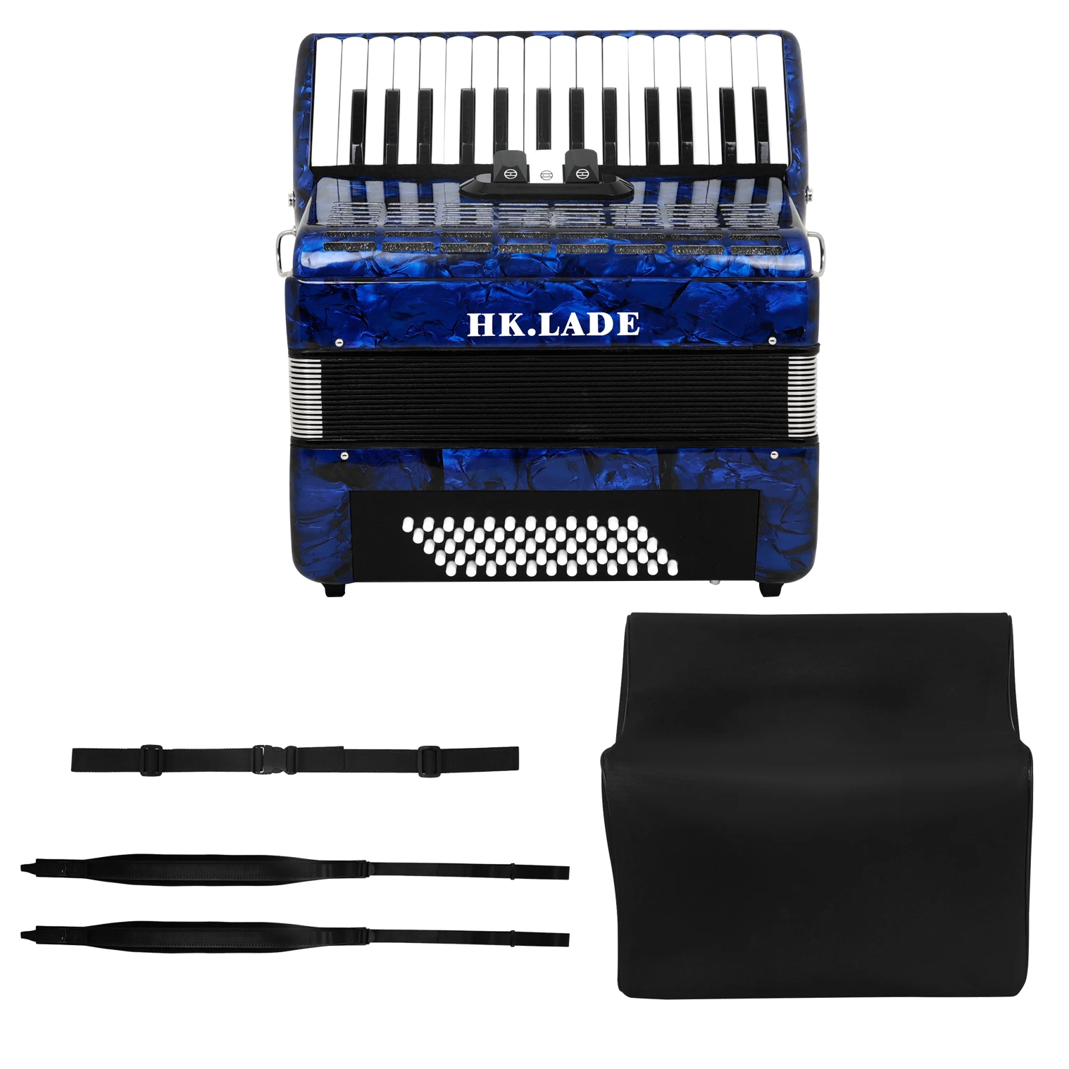 HK · LADE Rot/Blau Akkordeon 30/32 Tasten 30/72 Bass 3 Tastatur Stimme Professionelles Bajan Akkordeon für Performance-Instrumente – Detail 1