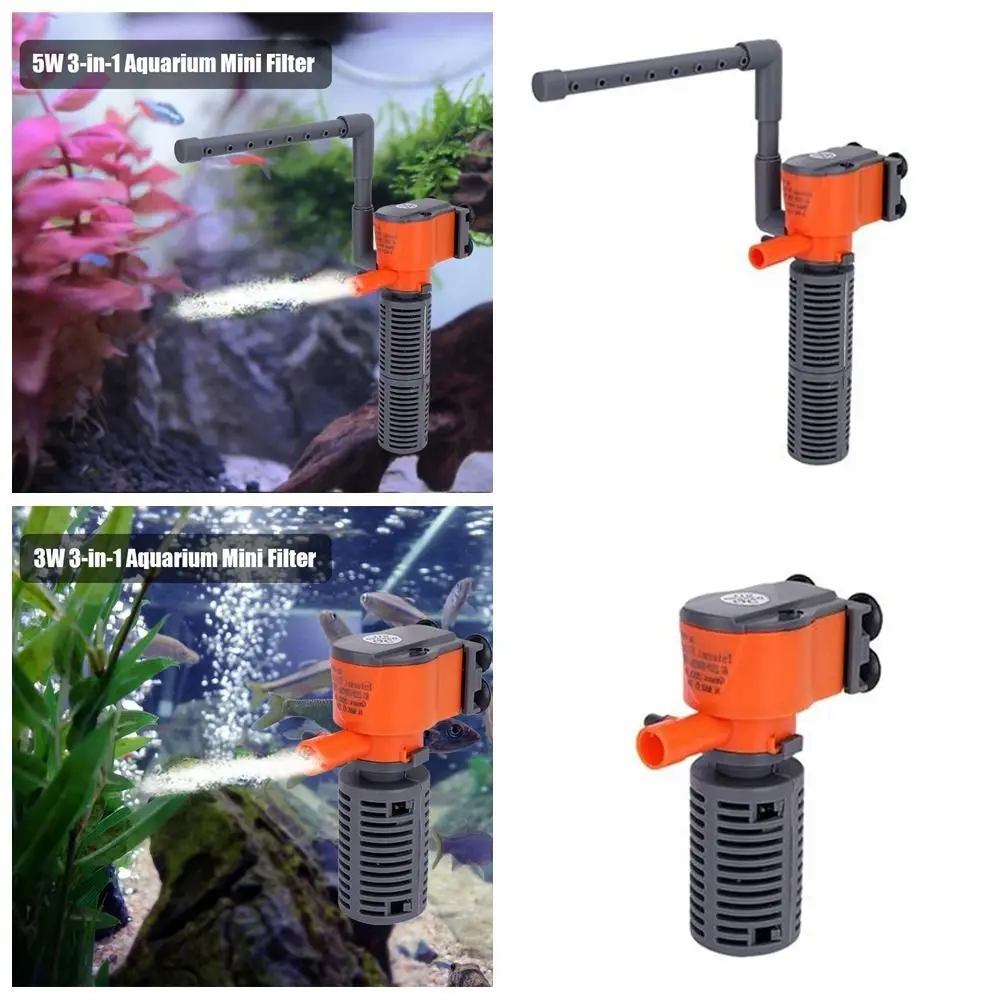 AC220-240V Fish Tank Filter 3-in-1 Aquarium Submersible Oxygen Air Pump Mini 3W/5W Water Pump for Small Aquarium Fish Tank Water Pump Aquarium Air Pump Fish Tank Oxygen Pump Aquarium Water Pump Fish Tank Pump