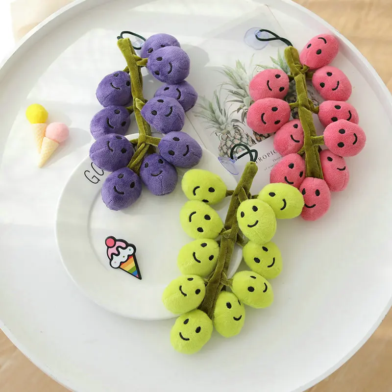 

New INS Lifelike Grape Plush toy Cute Backpack Decoration Simulation Purple Grapes Dolls Stuffed Soft Toys Girls Gift