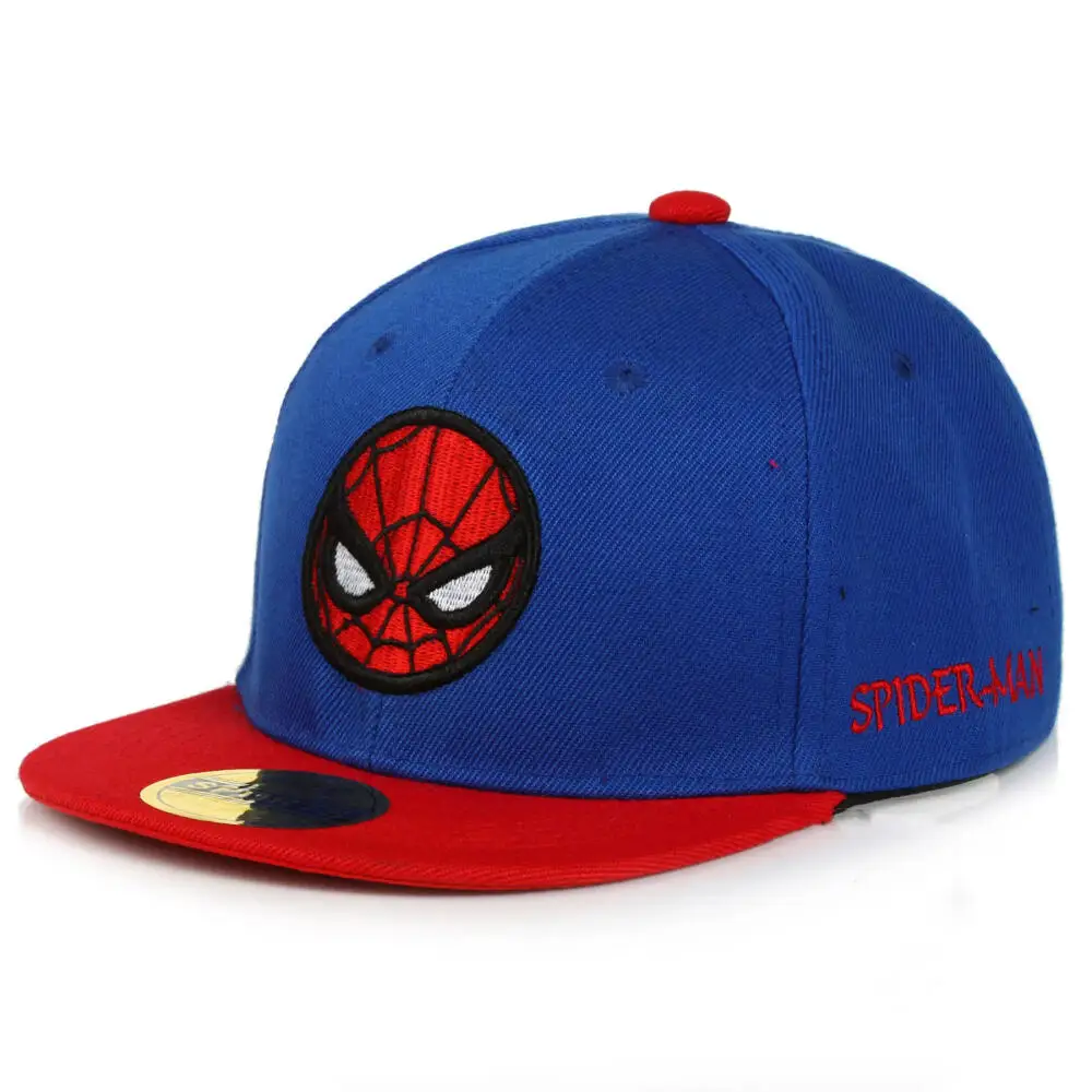 Spiderman Kids Snapback Sun Hat for Boys Girls Hip-Hop Style Superhero Spider Adjustable Embroidery Baseball Cap Cosplay Prop
