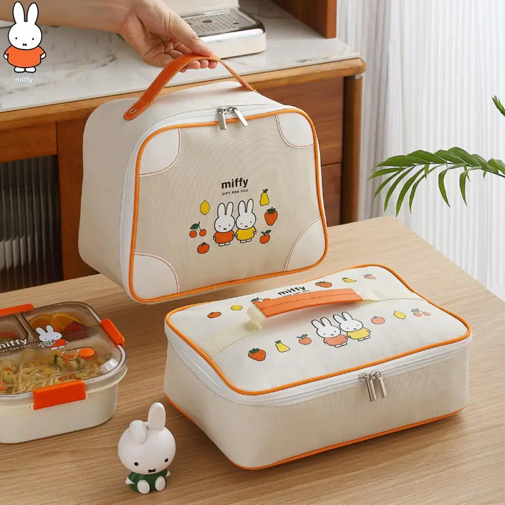 Kawaii Miffy Rabbit Lunch Box Insulated Bag Portable Outdoor Picnic ...