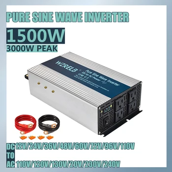 12 V/24 V 120 V/220 V 1500W SE Pure Sine Wave อินเวอร์เตอร์แบตเตอรี่ลิเธียม 36V 48V DC ถึง 110V 130V 230V 240V AC Off Grid Power Converter 1