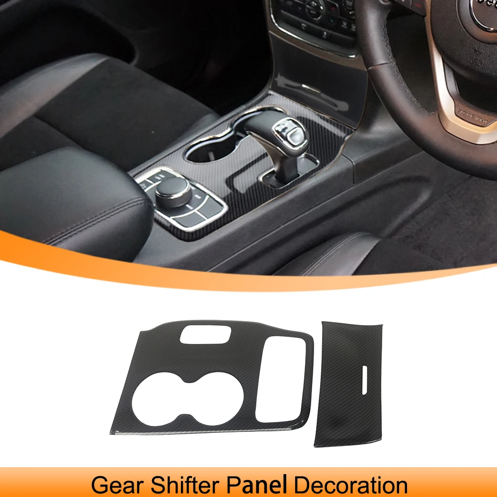 차량 인테리어용 자동차 트림 및 장식 스트립 세트, U 모양 벤트용 에어컨 트림 스트립, 필러 삽입 장식 스트립 제품 10 자동차 기어 시프터 장식 커버 스티커, 지프 그랜드 체로키 2014 2015, 자동차 인테리어 액세서리, ABS 탄소 섬유 몰딩