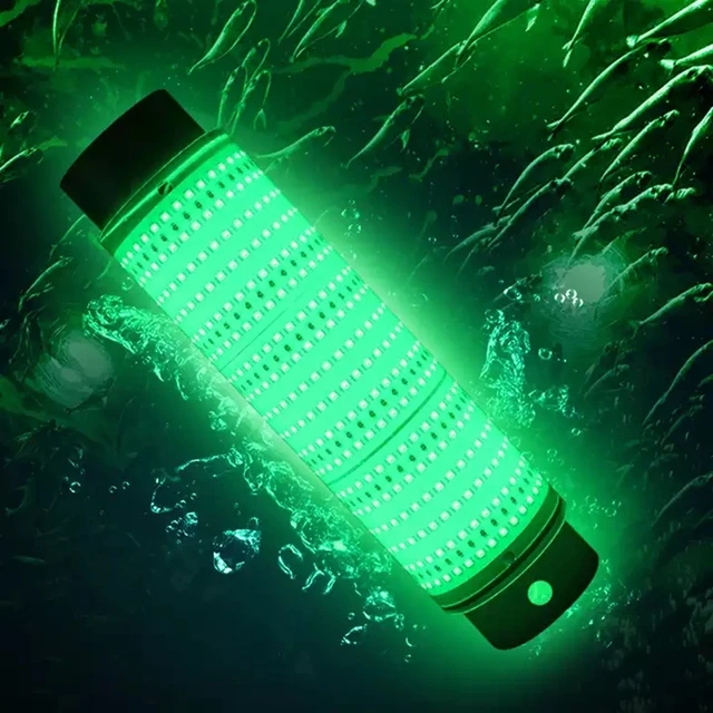 Rechargeable IP68 12W 24W 40W Attracting Bait LED Green Boat Sea Ocean  Fishlight Lure Light Squid Underwater Fishing Light - AliExpress