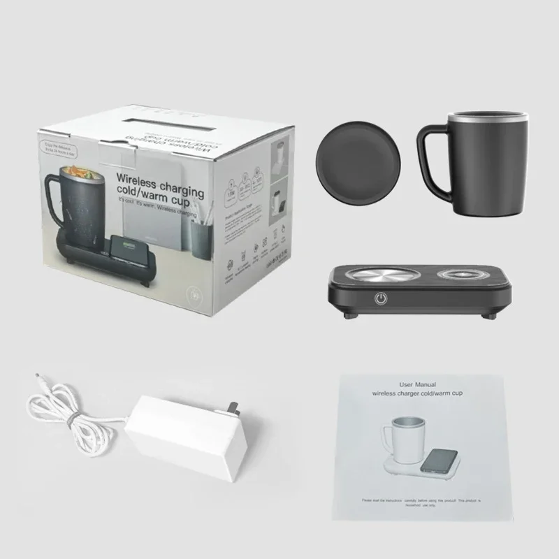 Hot & Cold Heating Refrigerated Cup Pad with Wireless Charging Water Thermostat Coaster Rapid Cooling Cup Home Office Coffee Mug 6