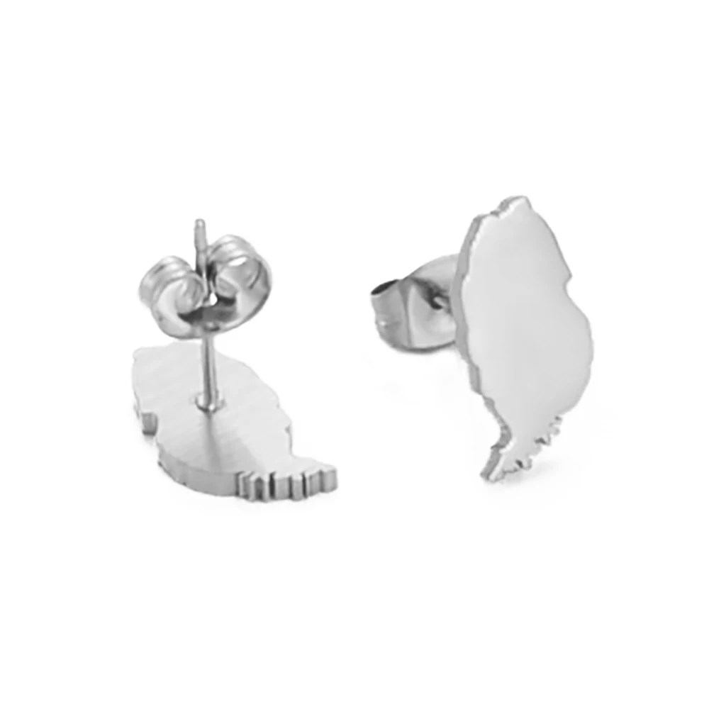 Anniyo Grenada Stud Earrings for Women Girls Stainless Steel Caribbean Sea Jewelry #322601 4