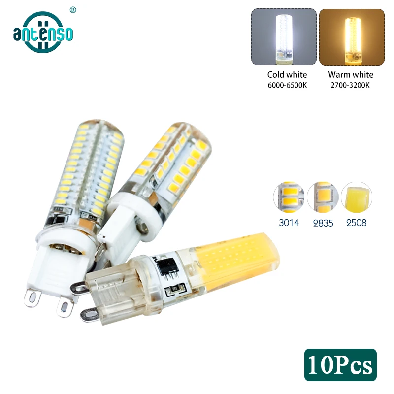 10pcs/lot G9 LED Bulb 220V 6W 7W 9W 10W 12W Light 40W 60W Halogen Equivalent Replaceable chandelier Lamp for Livingroom | Лампы и