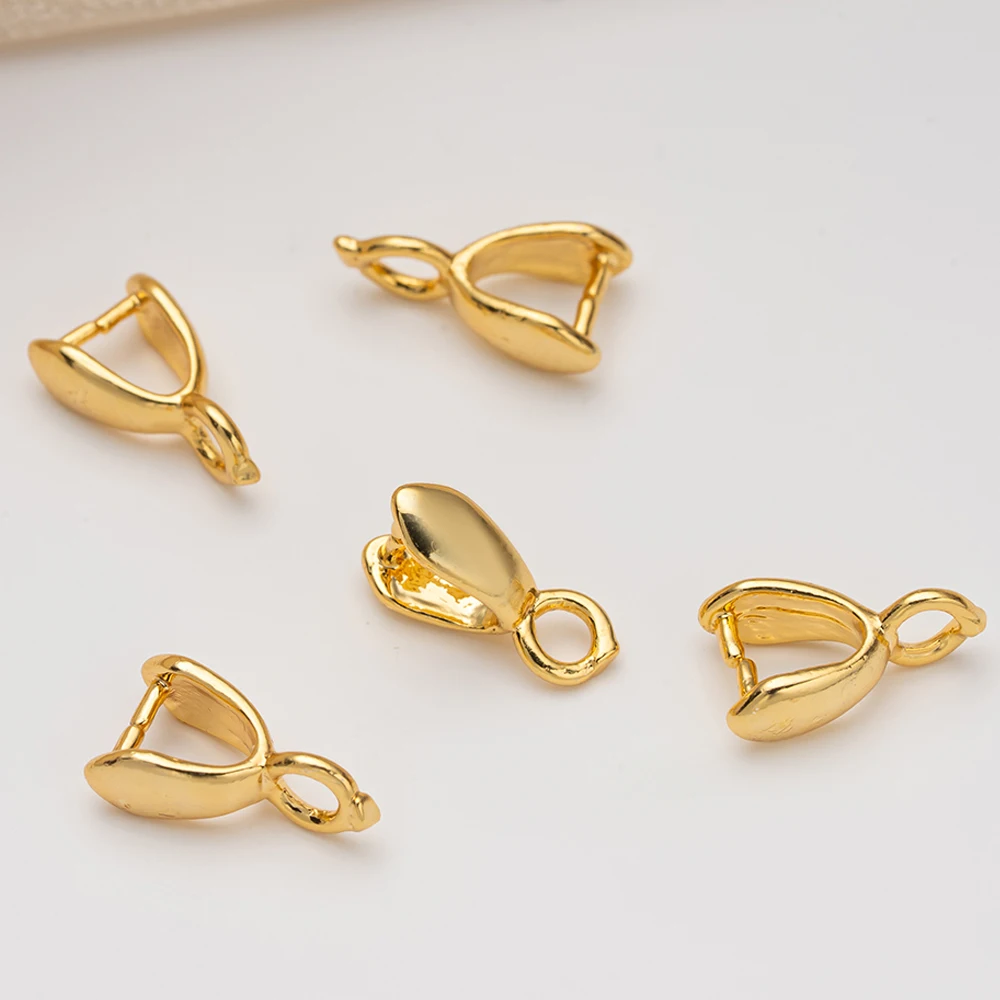 20 Stück 18K vergoldete Messing-Klemmclips, Anhänger-Verschlüsse, Charm-Perlen-Verbinder für DIY Armband- und Schmuckherstellung – Detail 5