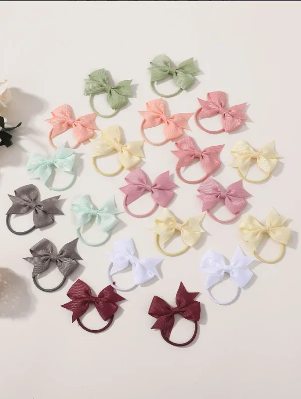 20 Teile/satz 2,1-Zoll Nette Bowknot Haarbänder für Mädchen Band Kopf Seile Kinder Boutique Haar Zubehör Großhandel Geschenke – Detail 5