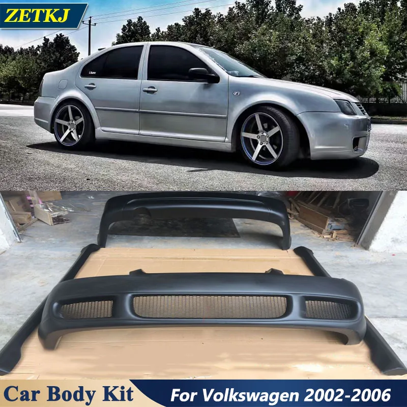 

Bora Facelift TO R Style Car Body Kit Unpainted ABS Material Front Bumper Side Skirts Rear Bumper For Volkswagen 2002-2006